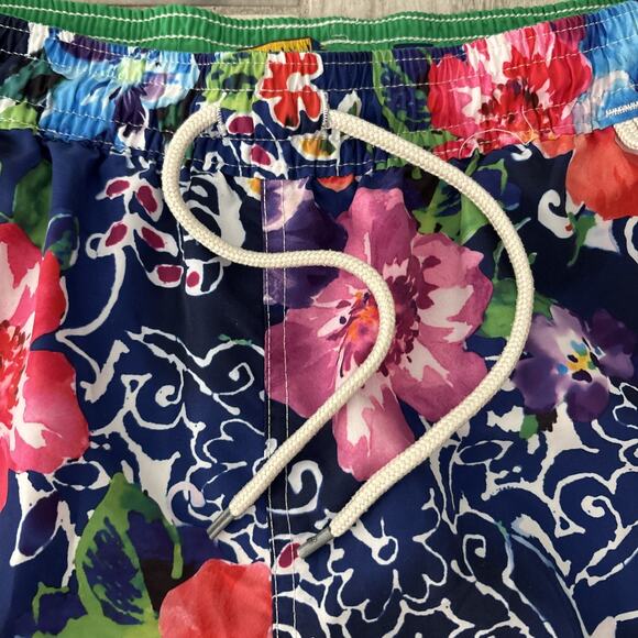 Polo Ralph Lauren Swim Trunks Men L Colorful Floral Hawaiian Shorts Bathing Suit - Picture 2 of 11